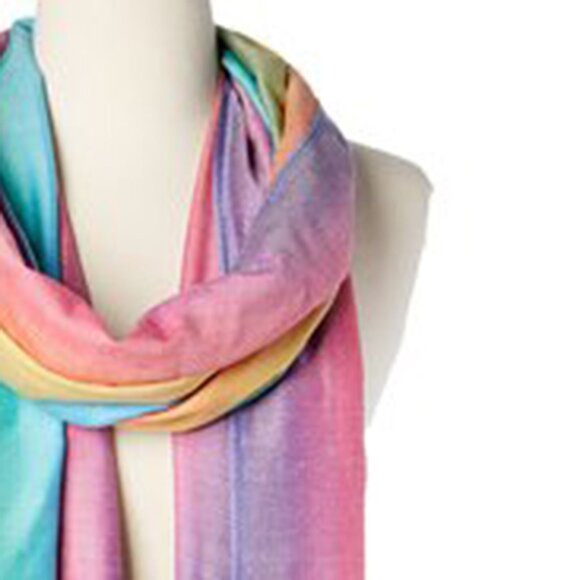 Oussum Viscose Rainbow Scarf Large Soft Scarves for Christmas Gifts - Picture 5 of 5